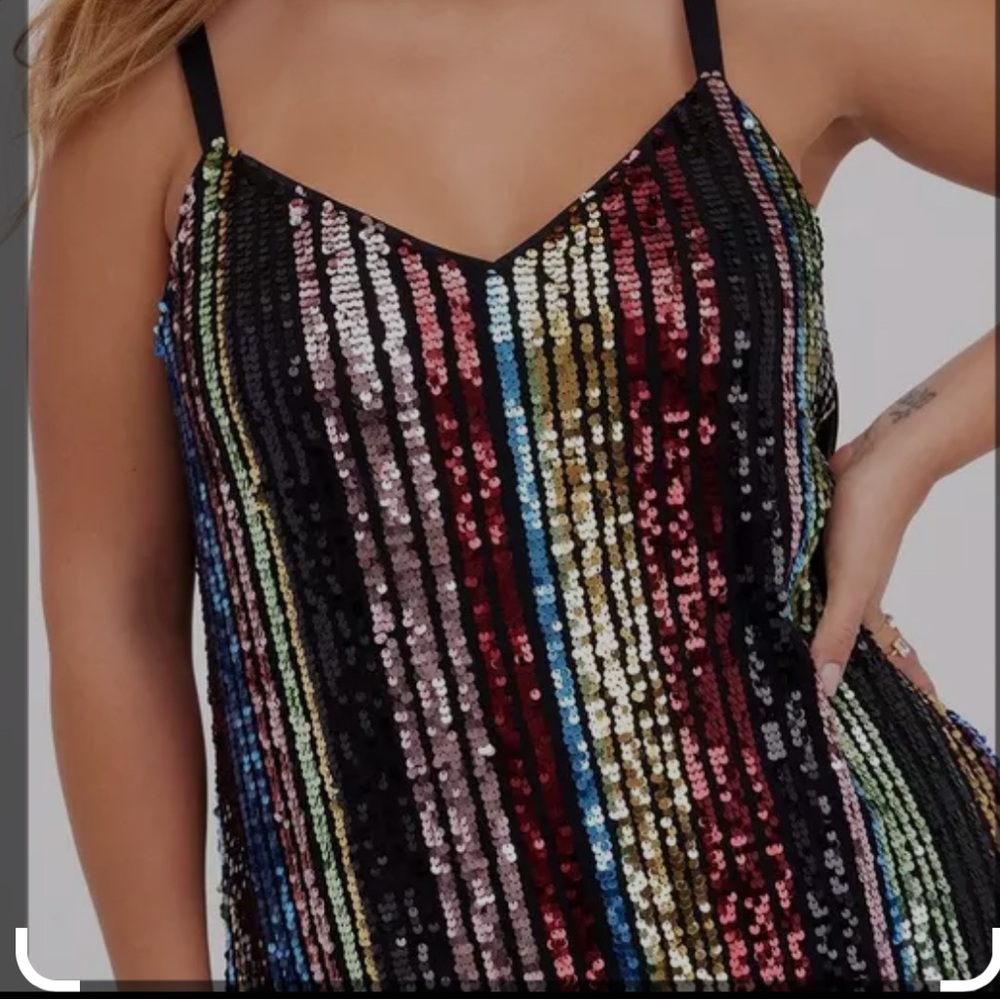 Torrid rainbow sequin mini dress